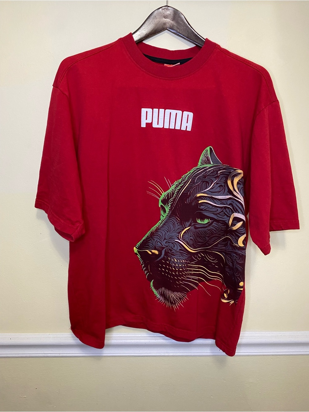 Puma red and Black Logo Crewneck